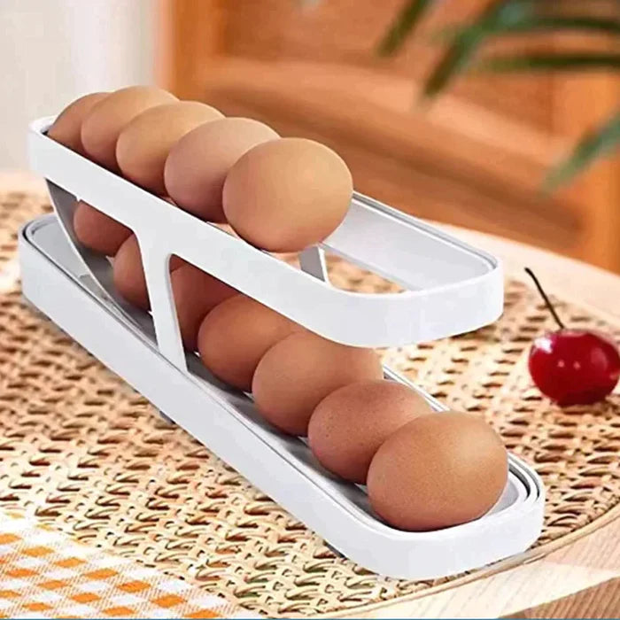 Panier À Œufs 1pc, Boîte De Rangement Pour Œufs À Double Couche, Support Automatique Pour Œufs Roulants, Pour Réfrigérateur, Armoire, Étagère Et Comptoir, Organisateurs Et Rangements De Cuisine, Accessoires De Cuisine