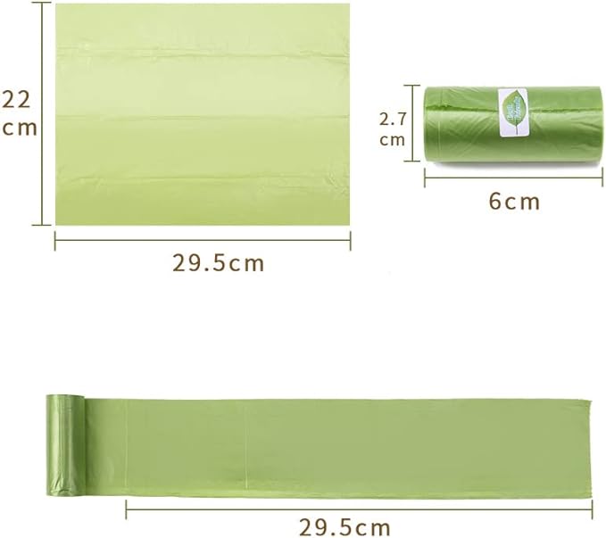DOORLV 10 Rouleaux Sac à déchets dégradable pour Animaux de Compagnie de Pelle à litière pour Chat intégrée Sacs poubelles spéciaux