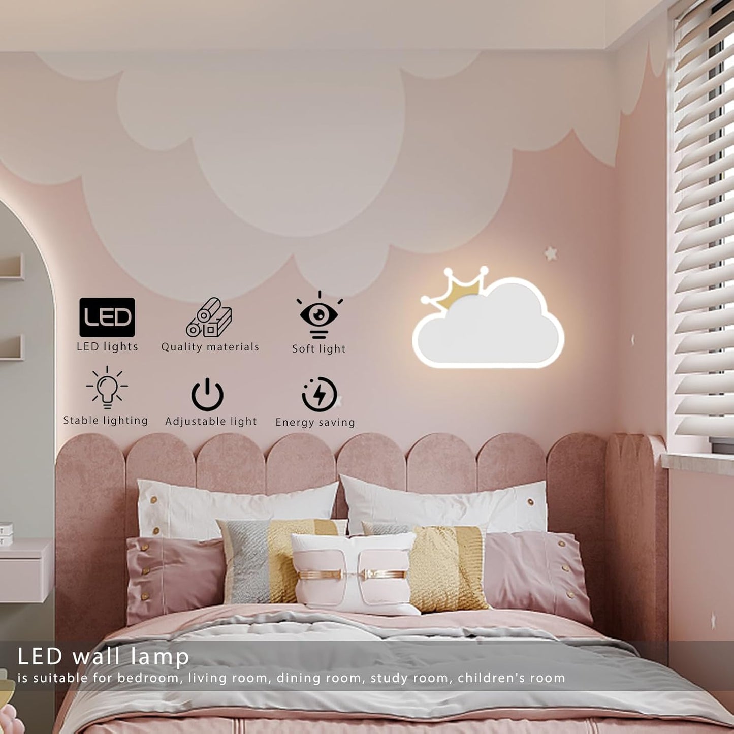 Applique murale de chambre d'enfants chambre garçon et de filles, blanc