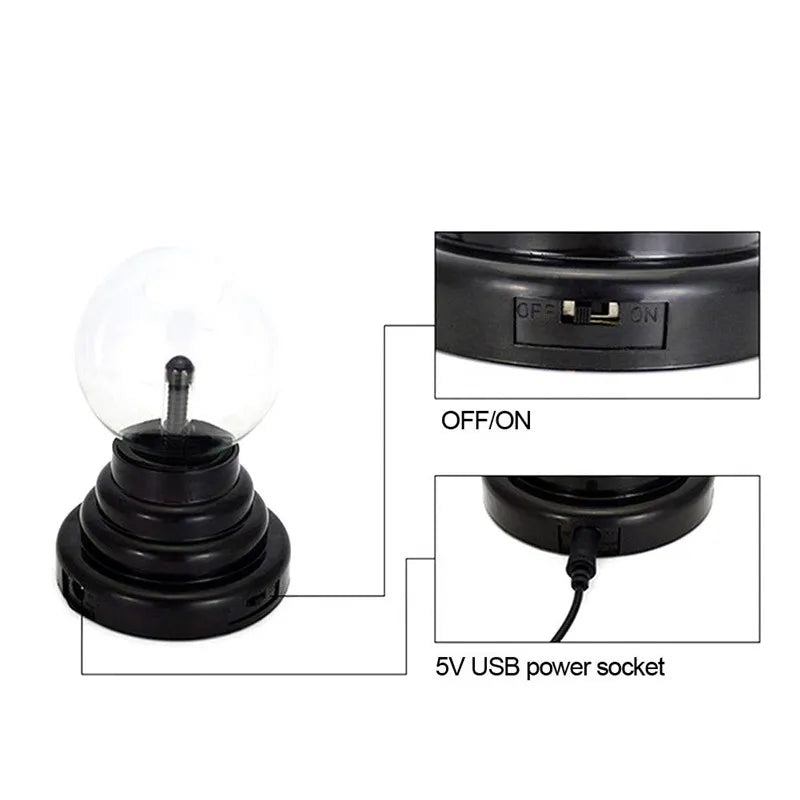 Nouveauté Cristal Magique Plasma Boule Tactile Lampe 220V LED Veilleuse Enfant Veilleuse Anniversaire Noël Enfants Décor Cadeau Éclairage
