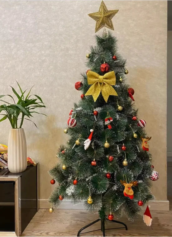 ARBRE DE NOËL, PVC Matériau aiguille de pin, vert avec de la neige, Décoration de Noël