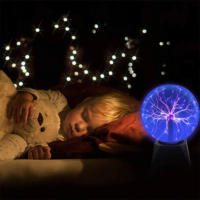 Nouveauté Cristal Magique Plasma Boule Tactile Lampe 220V LED Veilleuse Enfant Veilleuse Anniversaire Noël Enfants Décor Cadeau Éclairage