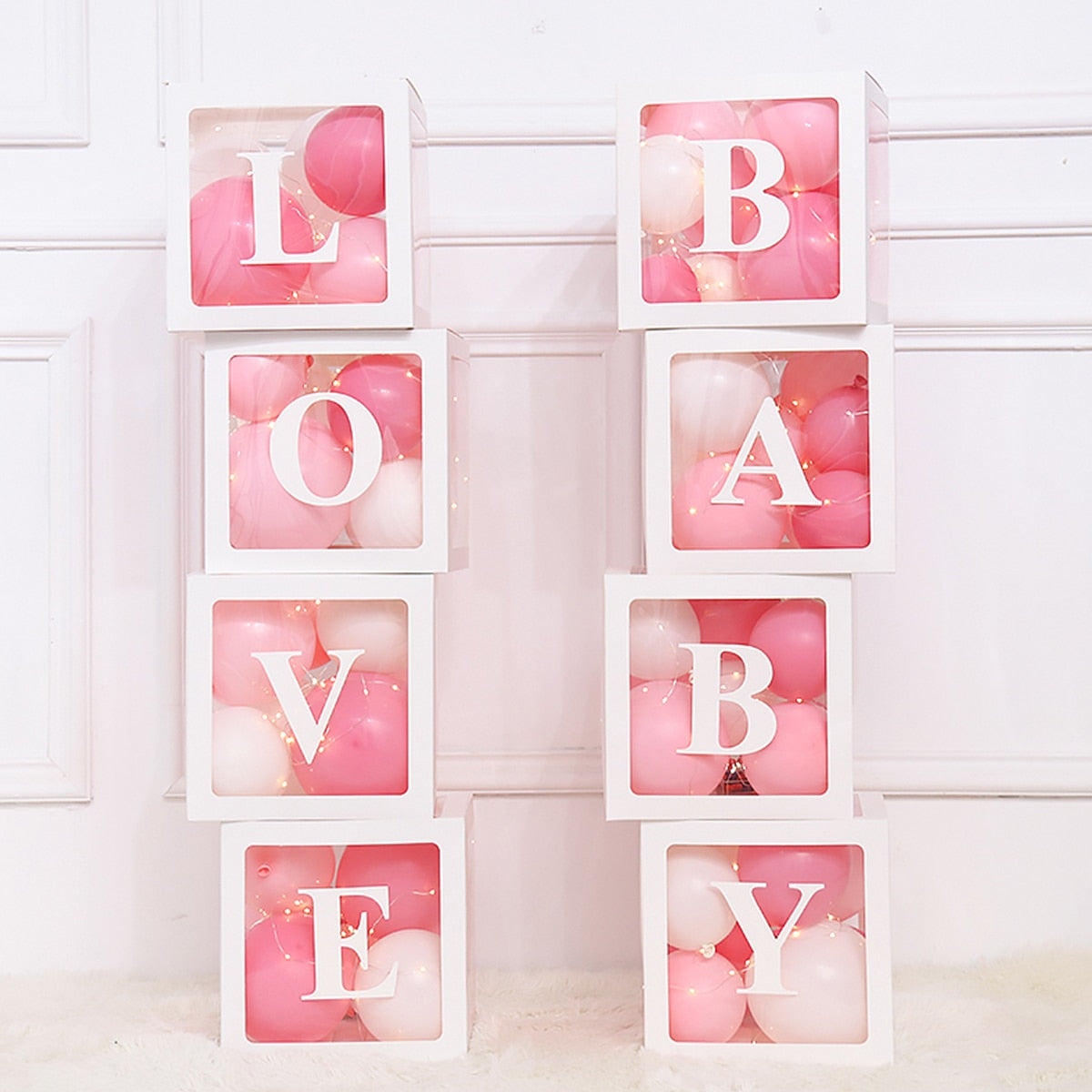 Boîte à Ballons Transparente avec Lettres Personnalisées