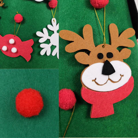 Arbre de Noël 3D en feutrine + Cadeau lumiére de 5m