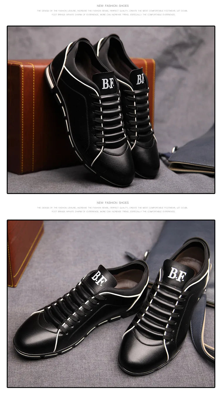 Printemps Automne Nouveaux Hommes Chaussures Casual Baskets Mode Solide Chaussures En Cuir
