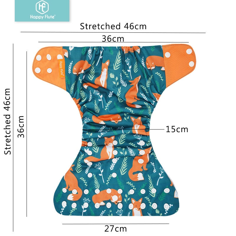 Happyflute 2022 New Fashion Style Baby Nappy 4pcs/set Diaper Cover Waterproof&Reusable Cloth Diaper