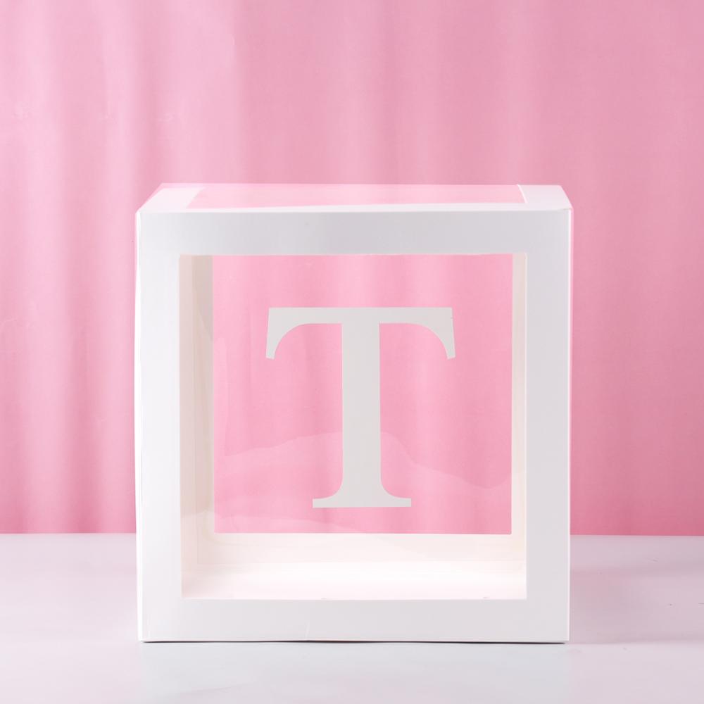 Boîte à Ballons Transparente avec Lettres Personnalisées