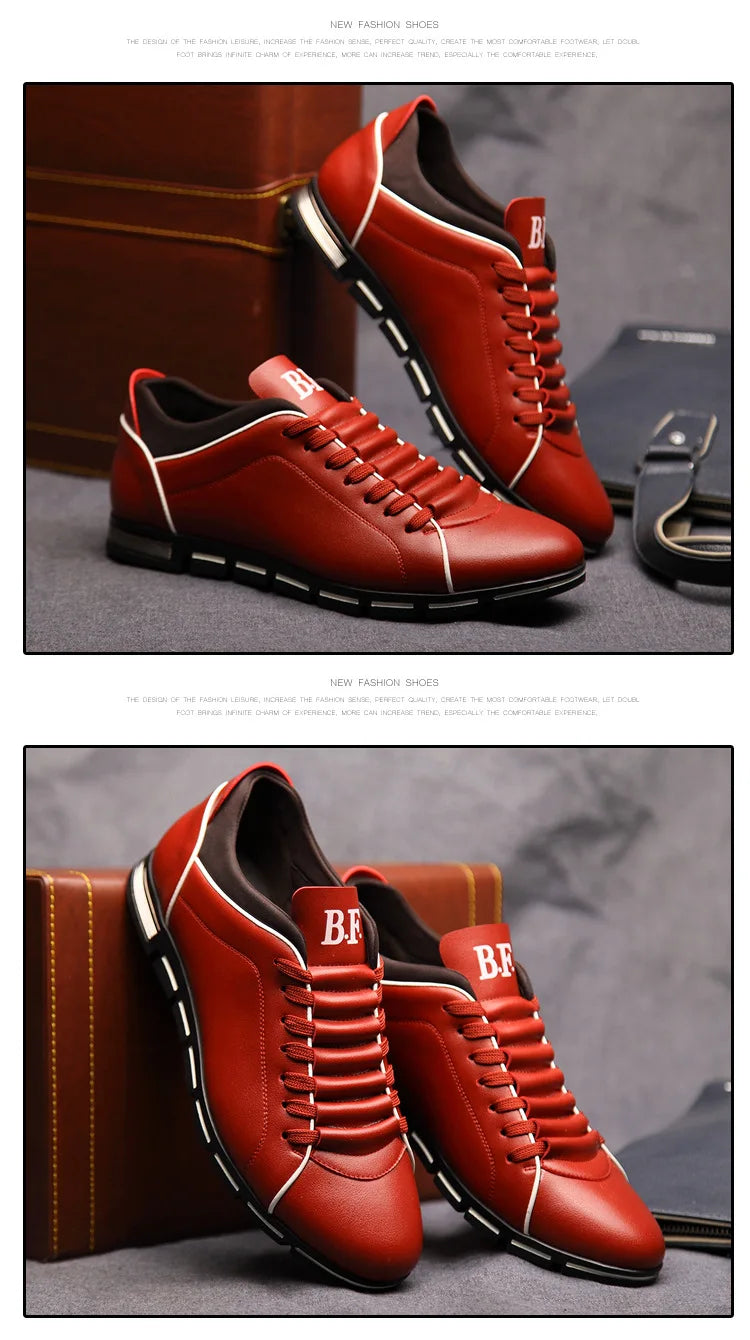 Printemps Automne Nouveaux Hommes Chaussures Casual Baskets Mode Solide Chaussures En Cuir