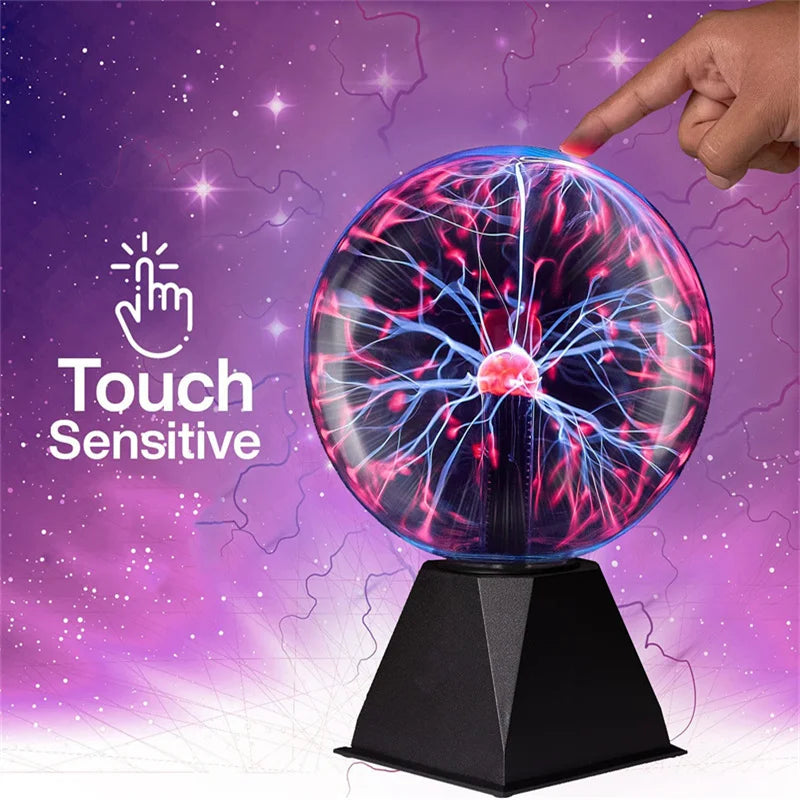 Nouveauté Cristal Magique Plasma Boule Tactile Lampe 220V LED Veilleuse Enfant Veilleuse Anniversaire Noël Enfants Décor Cadeau Éclairage