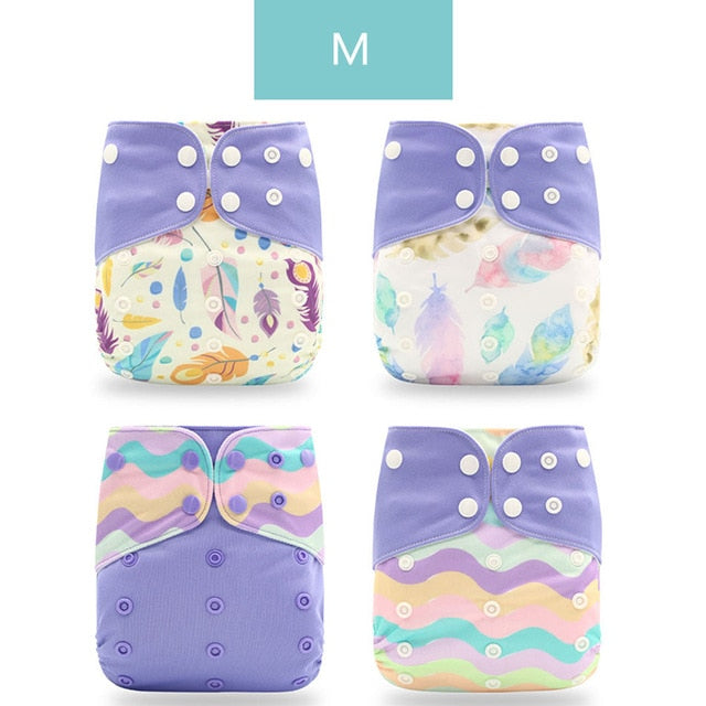 Happyflute 2022 New Fashion Style Baby Nappy 4pcs/set Diaper Cover Waterproof&Reusable Cloth Diaper