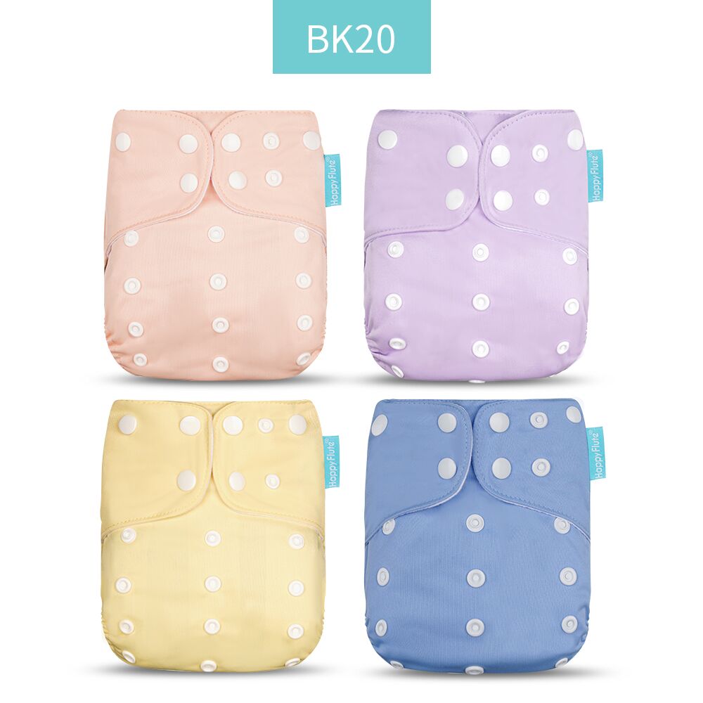 Happyflute 2022 New Fashion Style Baby Nappy 4pcs/set Diaper Cover Waterproof&Reusable Cloth Diaper