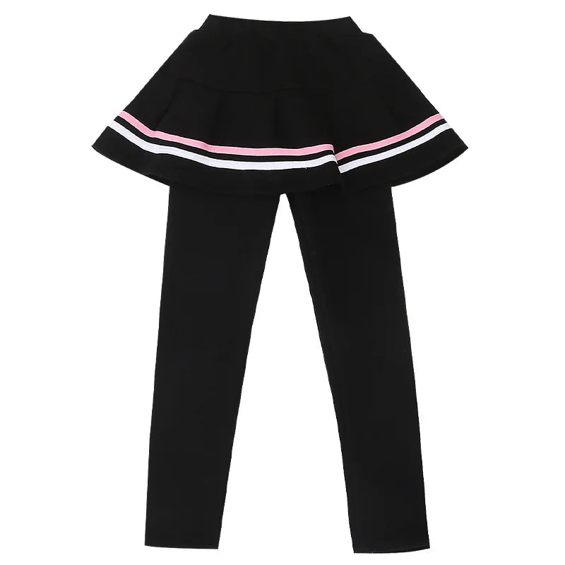 Leggings à rayures en velours pour fille de 3 à 14 ans, jupe-pantalon, chaud