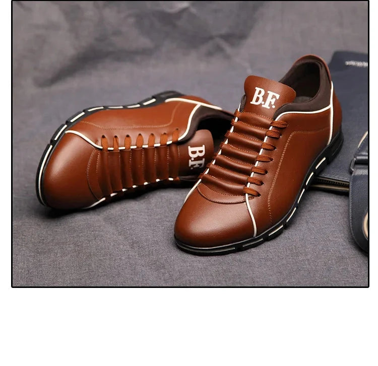 Printemps Automne Nouveaux Hommes Chaussures Casual Baskets Mode Solide Chaussures En Cuir