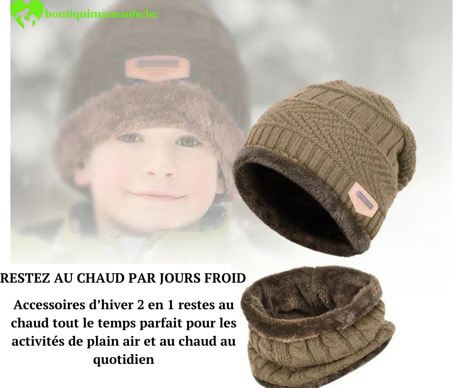 Ensemble bonnet et Ă©charpe de cou pour enfants