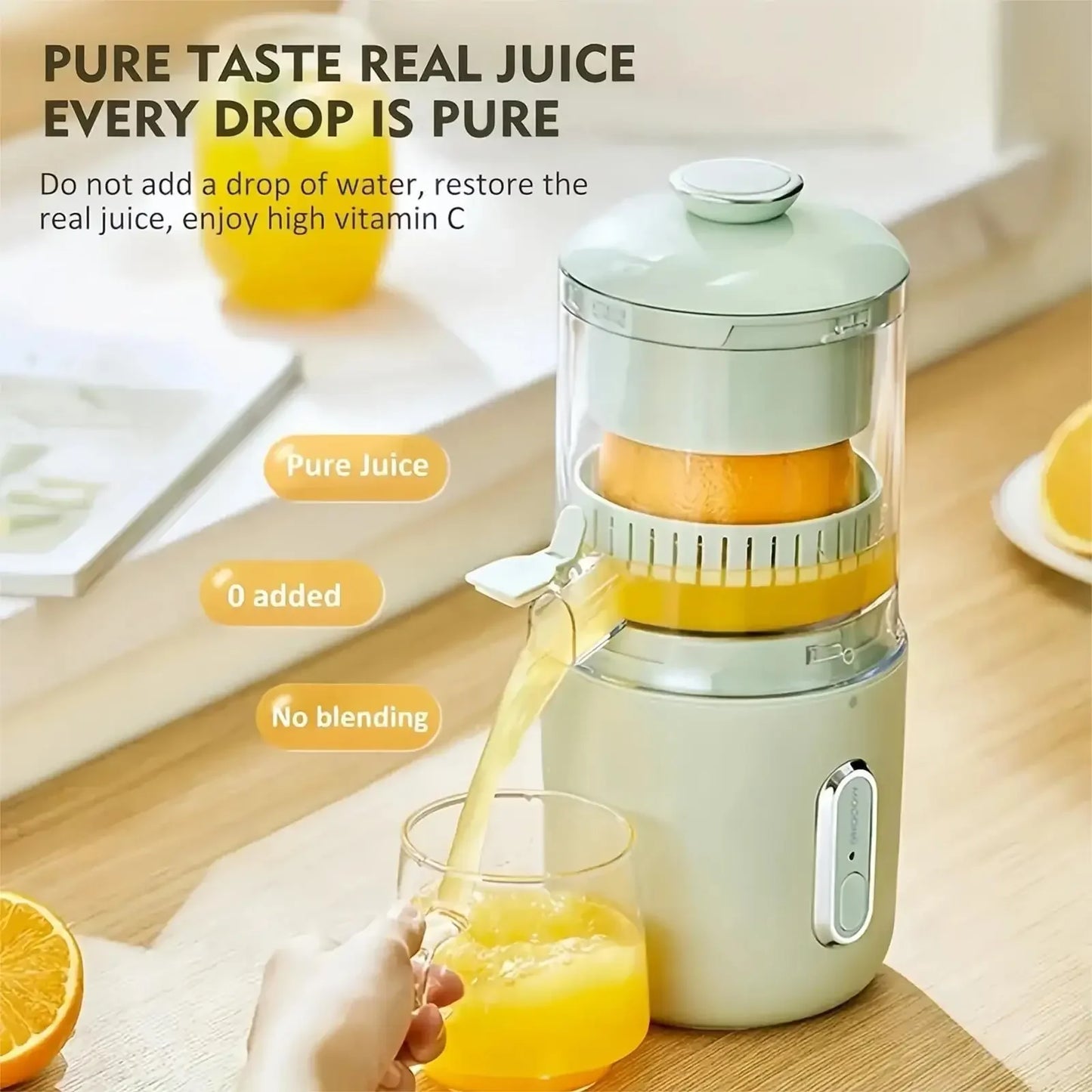 Presse-agrumes électrique sans fil , presse-agrumes domestique, charge USB lente, séparateur de jus, 2024