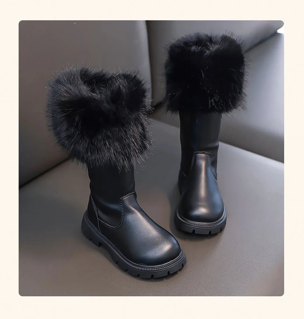 Bottes de neige en fausse fourrure pour adolescentes