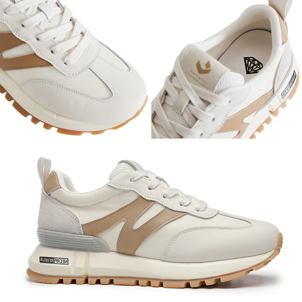SOMILISS Cuir véritable Femmes Baskets Lacets
