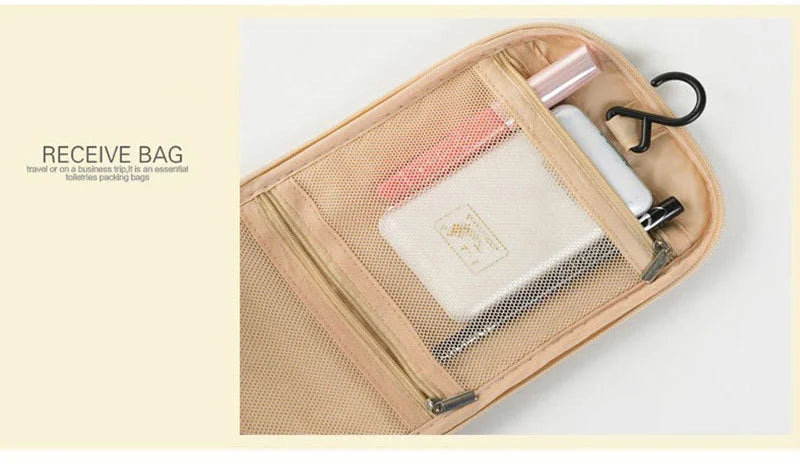 Nouveau Sac Organisateur De Maquillage De Voyage En Nylon Femmes Sac Cosmétique Suspendu Voyage Maquillage Sacs De Lavage Trousse De Toilette Organisateur
