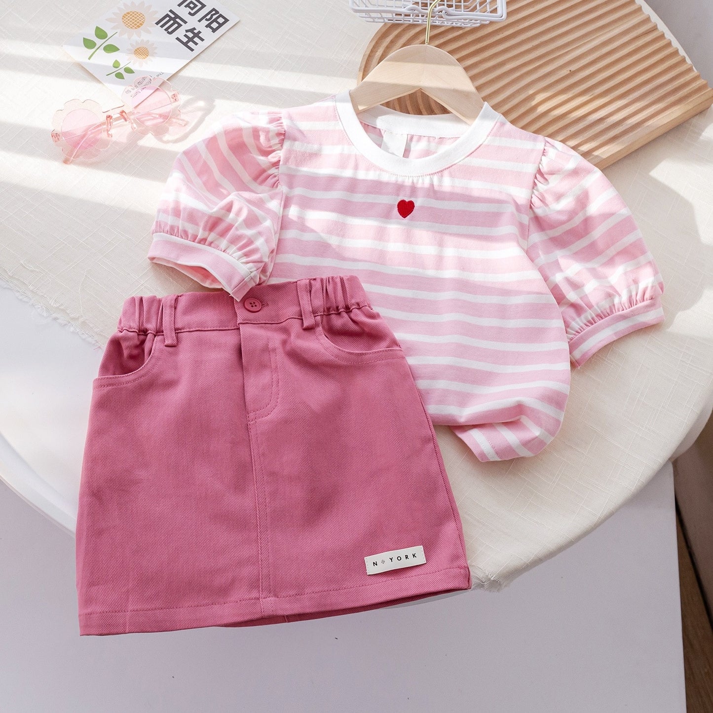 Ensemble de vêtements d'été pour petites filles, 2 pièces