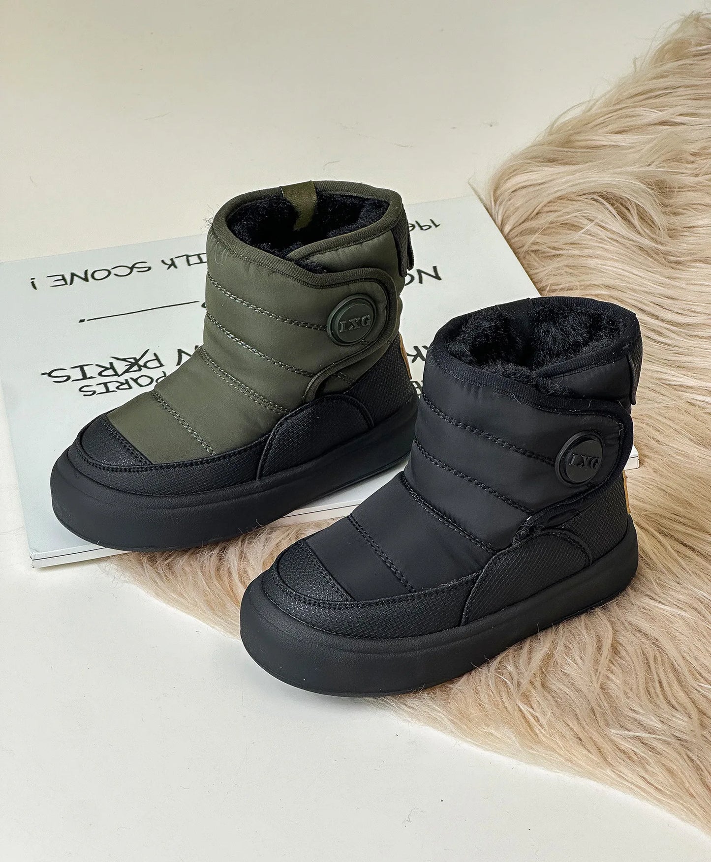 Bottes En Cuir Rétro Antidérapant Casual Style Britannique Filles Cheville Bottes 4 À 13 Ans