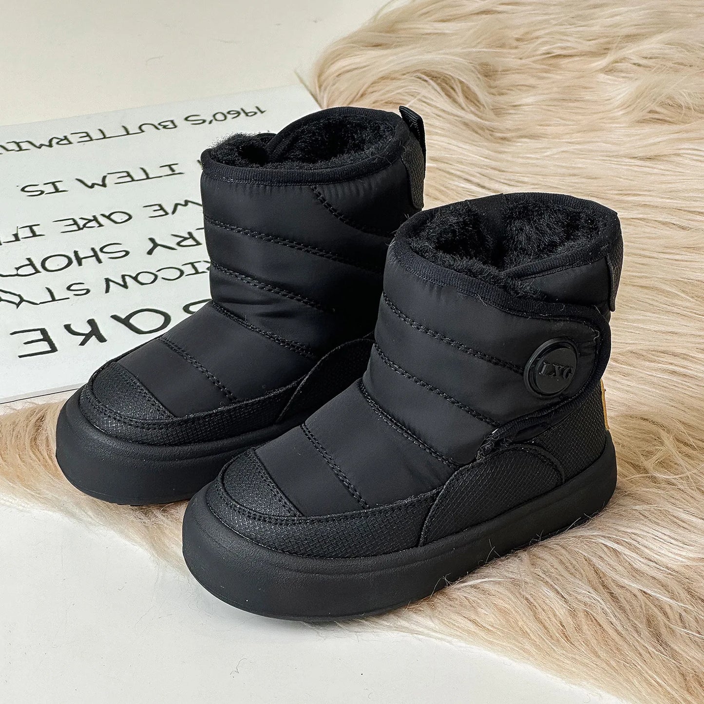 Bottes En Cuir Rétro Antidérapant Casual Style Britannique Filles Cheville Bottes 4 À 13 Ans