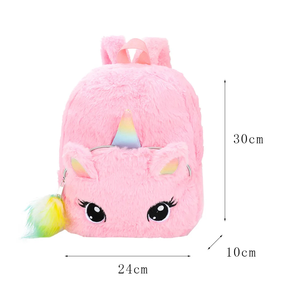 Sac à dos en peluche de dessin animé mignon pour enfants, sac à dos pour fille, sac à livres scolaire, école maternelle et primaire