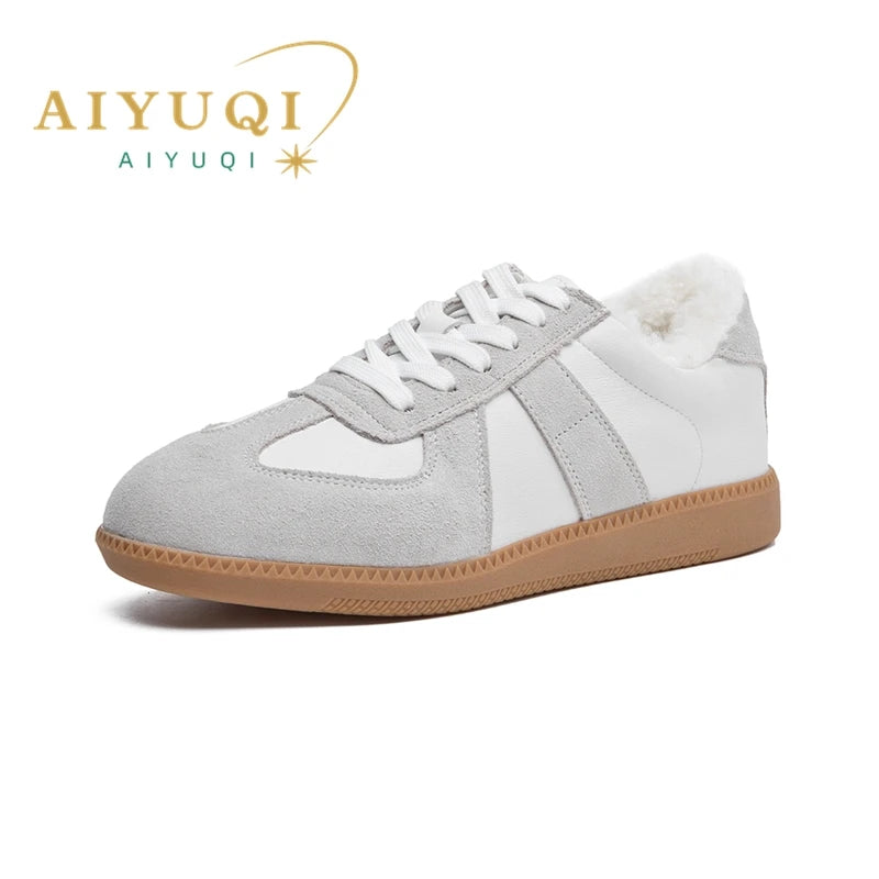 AIYUQI Baskets Femme Nouveau Cuir Véritable Dames