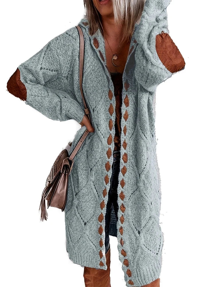 Cardigan à capuche pour femme gris