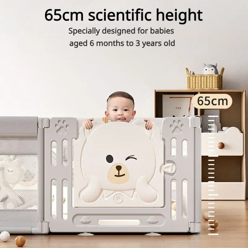 Minon Grand parc à jouets pour bébés, ours de sécurité robuste, cour de jeu pour les tout-petits, centre d'activités pour enfants, antidérapant, intérieur, extérieur, cadeaux 150cm - 180 cm