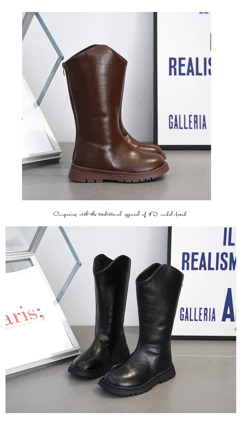 Bottes Pour Fille Cuir Hiver 26-37