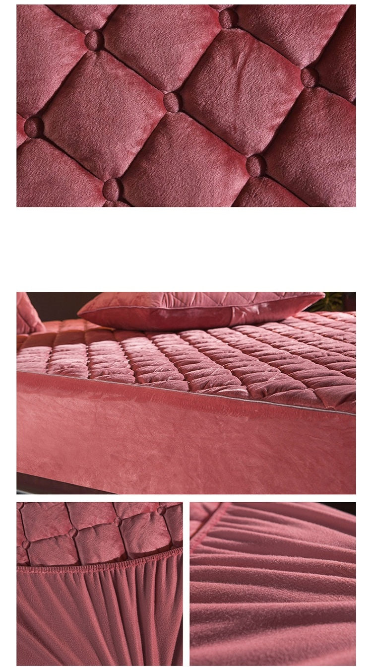 Couvre-matelas épais et matelassé en velours d'oreiller non incluses