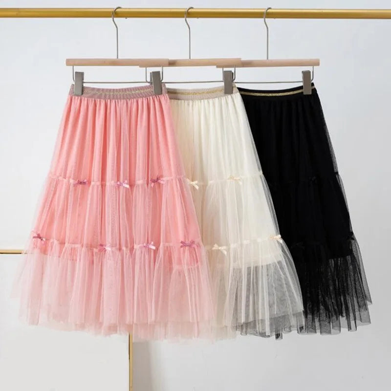 Jupe tutu princesse en tulle pelucheux pour enfants 4-13 ans