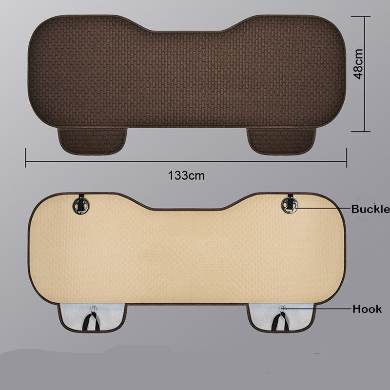 3 , 2, 1 Pièces Coussin De Dossier De Voiture Coussin De Siège De Voiture Universel Lin Respirant Coussin De Siège Quatre Saisons Housse De Siège De Voiture