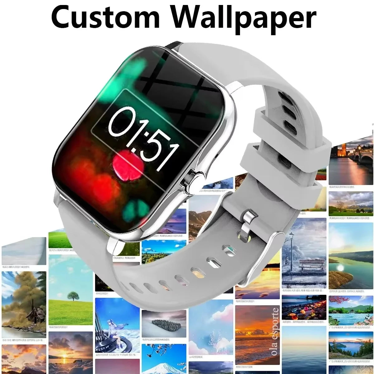 Xiaomi Smart Watch 2025 Android Cadeau Pour Homme Bluetooth Appel Smartwatch 2024 Cadran Tactile Musique Fitness Tracker Montres de sport + Écouteurphones Android IOS + Cadeau