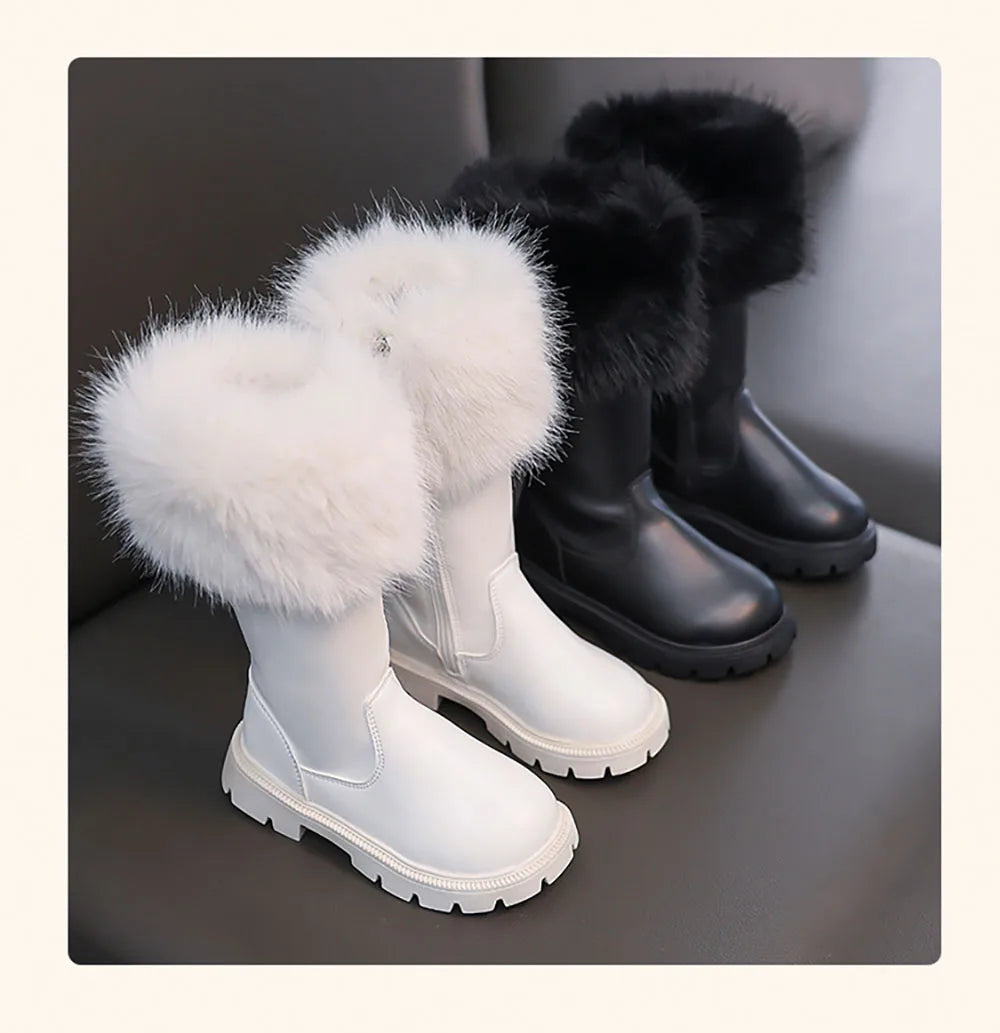 Bottes de neige en fausse fourrure pour adolescentes