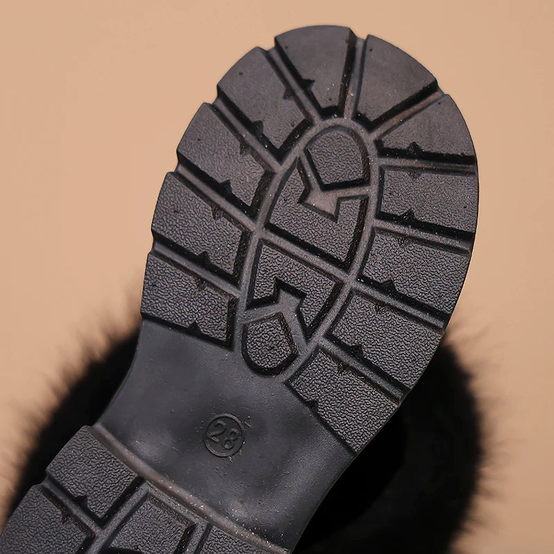 Bottes hautes enfants chaud princesse bottes en cuir semelles souples