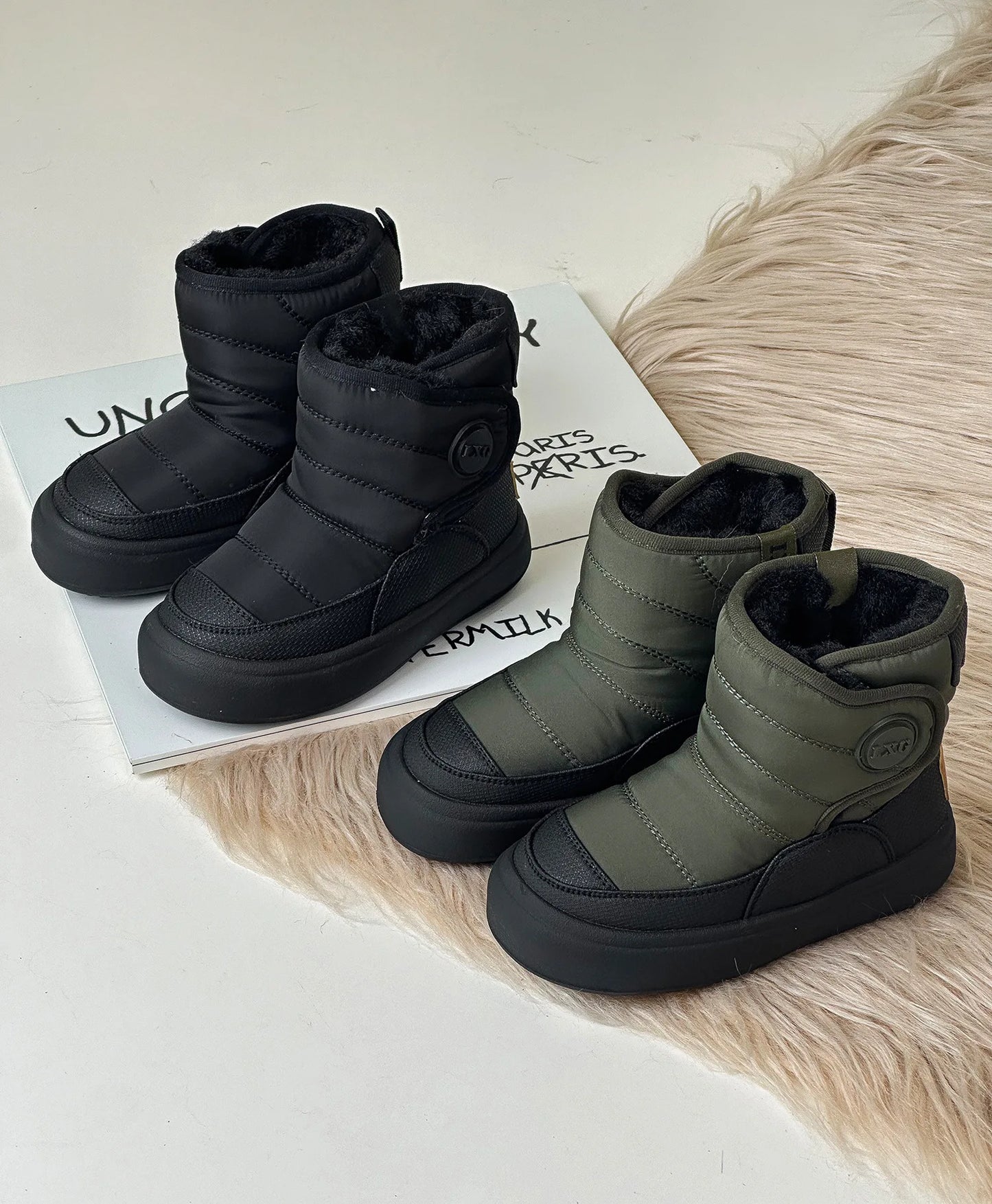 Bottes En Cuir Rétro Antidérapant Casual Style Britannique Filles Cheville Bottes 4 À 13 Ans