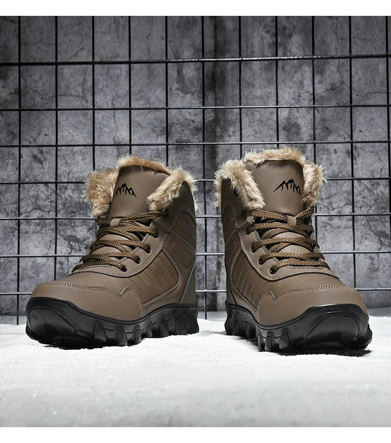 Nouveau Hiver Hommes Bottes Chaud Hommes Chaussures Imperméable Antidérapant En Peluche