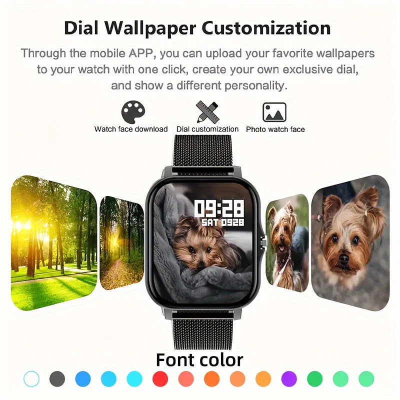 Xiaomi Vente Chaude Nouvelle Montre Intelligente Pour Hommes Femmes Plus Nouveau Sport SmartWatch Visages Bluetooth Appel Sports Fitness Téléphones Android iOS Pas Cher + Cadeau