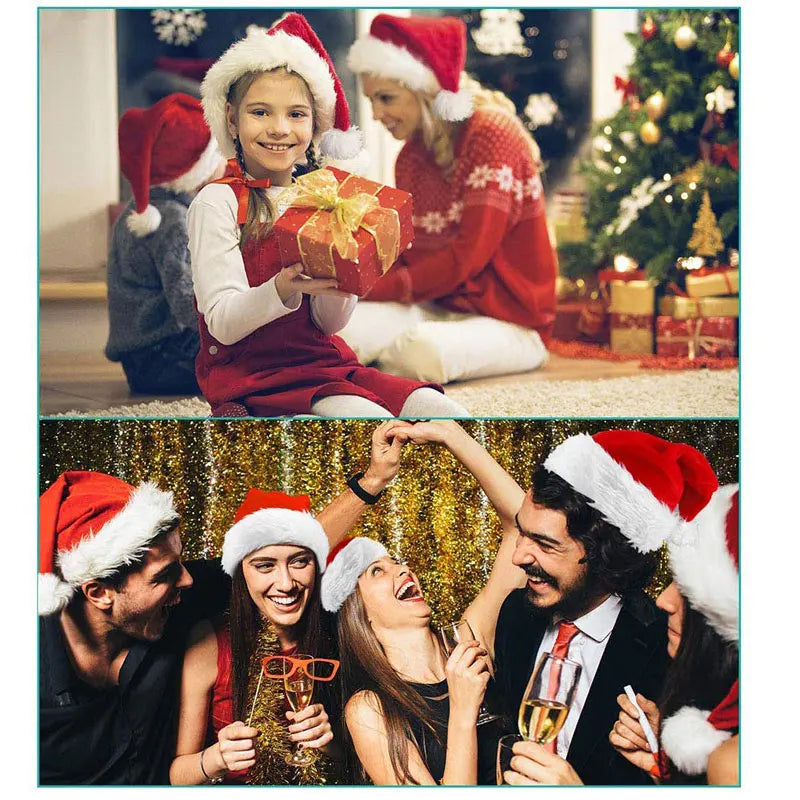 Chapeau de Noël Rouge Pour Adultes Et Enfants