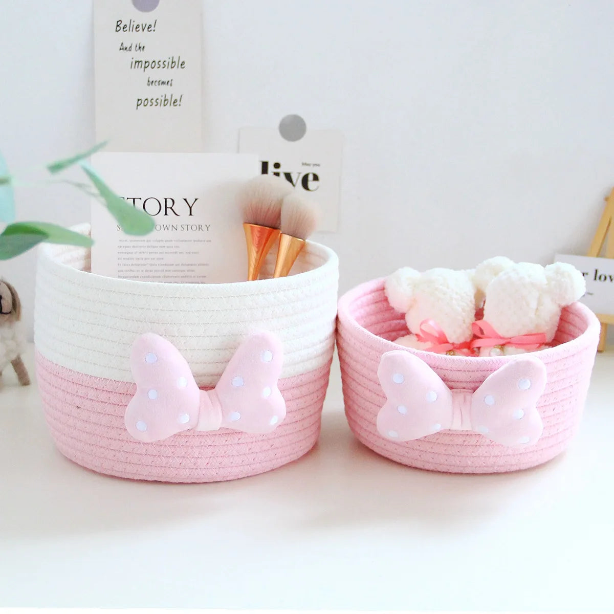 2 pieces Paniers De Rangement Pour Fille