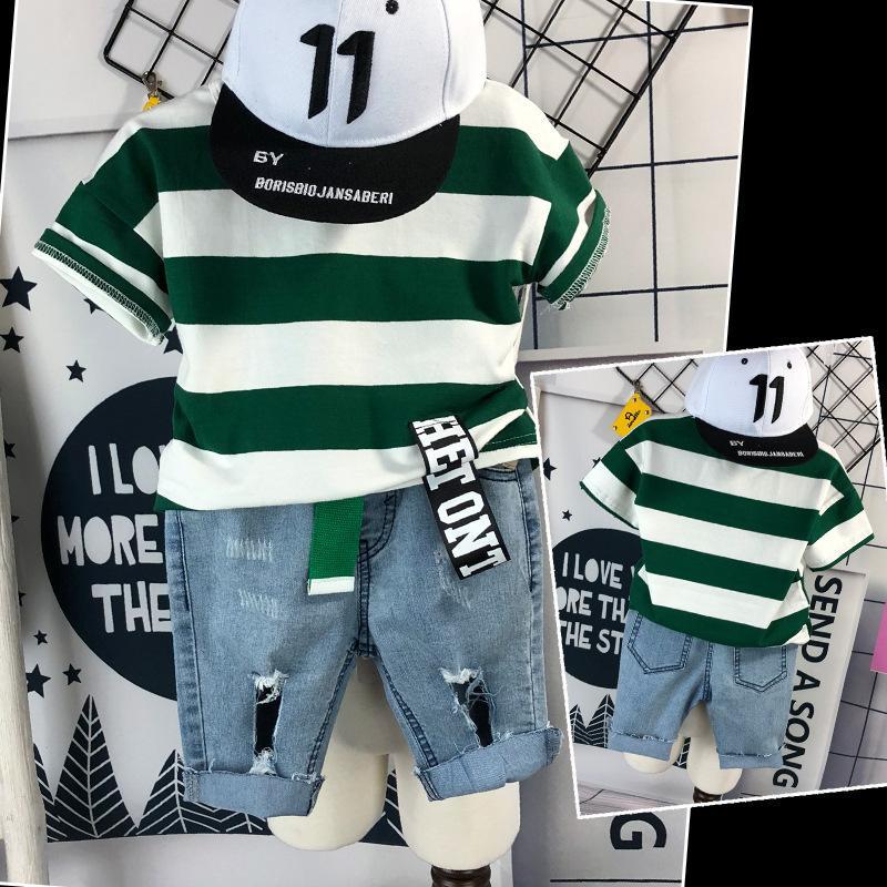 Ensemble de 2 piéces pour garçons bébés, t-shirt à manches courtes et short décontracté