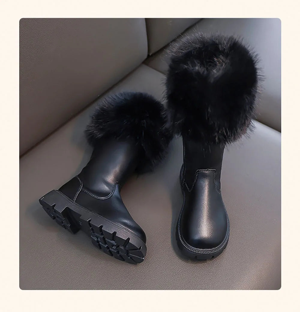 Bottes de neige en fausse fourrure pour adolescentes
