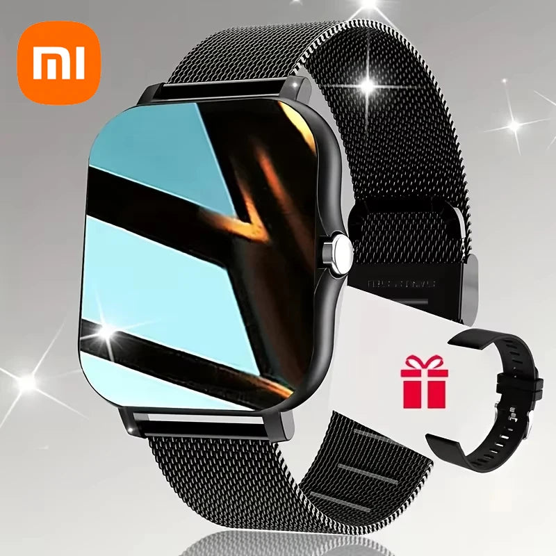 Xiaomi Vente Chaude Nouvelle Montre Intelligente Pour Hommes Femmes Plus Nouveau Sport SmartWatch Visages Bluetooth Appel Sports Fitness Téléphones Android iOS Pas Cher + Cadeau