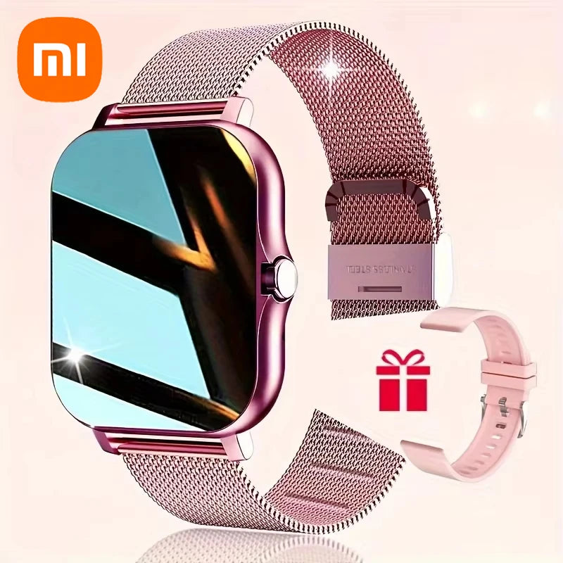 Xiaomi Vente Chaude Nouvelle Montre Intelligente Pour Femmes Plus Nouveau Sport SmartWatch Visages Bluetooth Appel Sports Fitness Téléphones Android iOS Pas Cher+ Cadeau