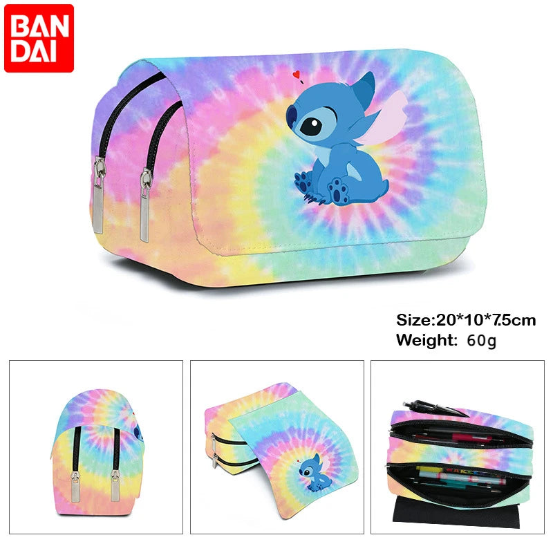 Stitch Étuis ™ à Crayons pour Étudiants Sac à Crayons Dessin Animé Pencil Case Double Organisateur Plumier Sac de Papeterie de Bureau Portable Élèves Primaire et Secondaire Scolaire Cadeaux de Rentré