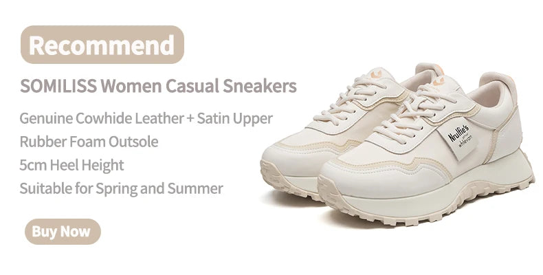 SOMILISS Cuir véritable Femmes Baskets Lacets
