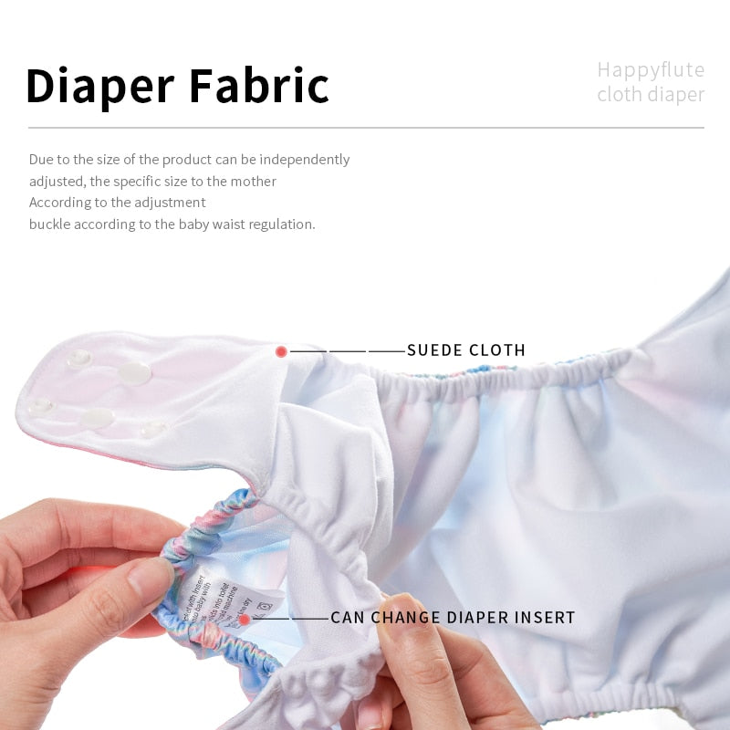 Happyflute 2022 New Fashion Style Baby Nappy 4pcs/set Diaper Cover Waterproof&Reusable Cloth Diaper
