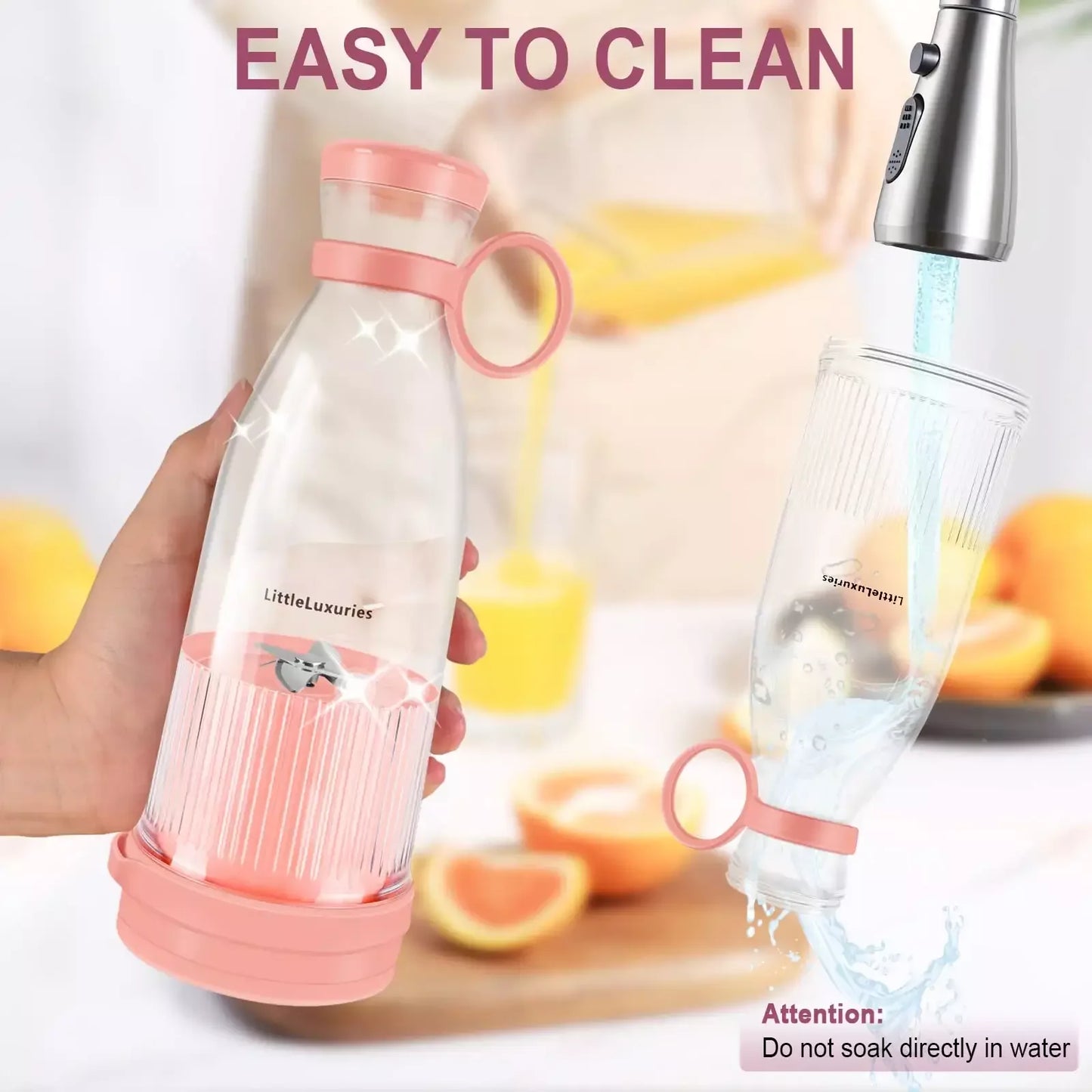 Mélangeur Portable,Blender Smoothie,380ml Mini Mixeur avec USB Rechargeable,Fresh Juice Blender,Jus de Fruits Blender Smoothie avec 6 lames super tranchantes pour Cuisine