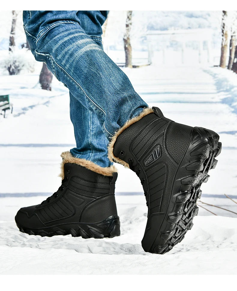 Nouveau Hiver Hommes Bottes Chaud Hommes Chaussures Imperméable Antidérapant En Peluche